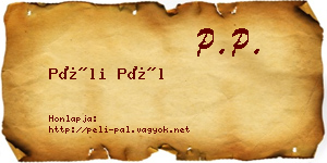 Péli Pál névjegykártya